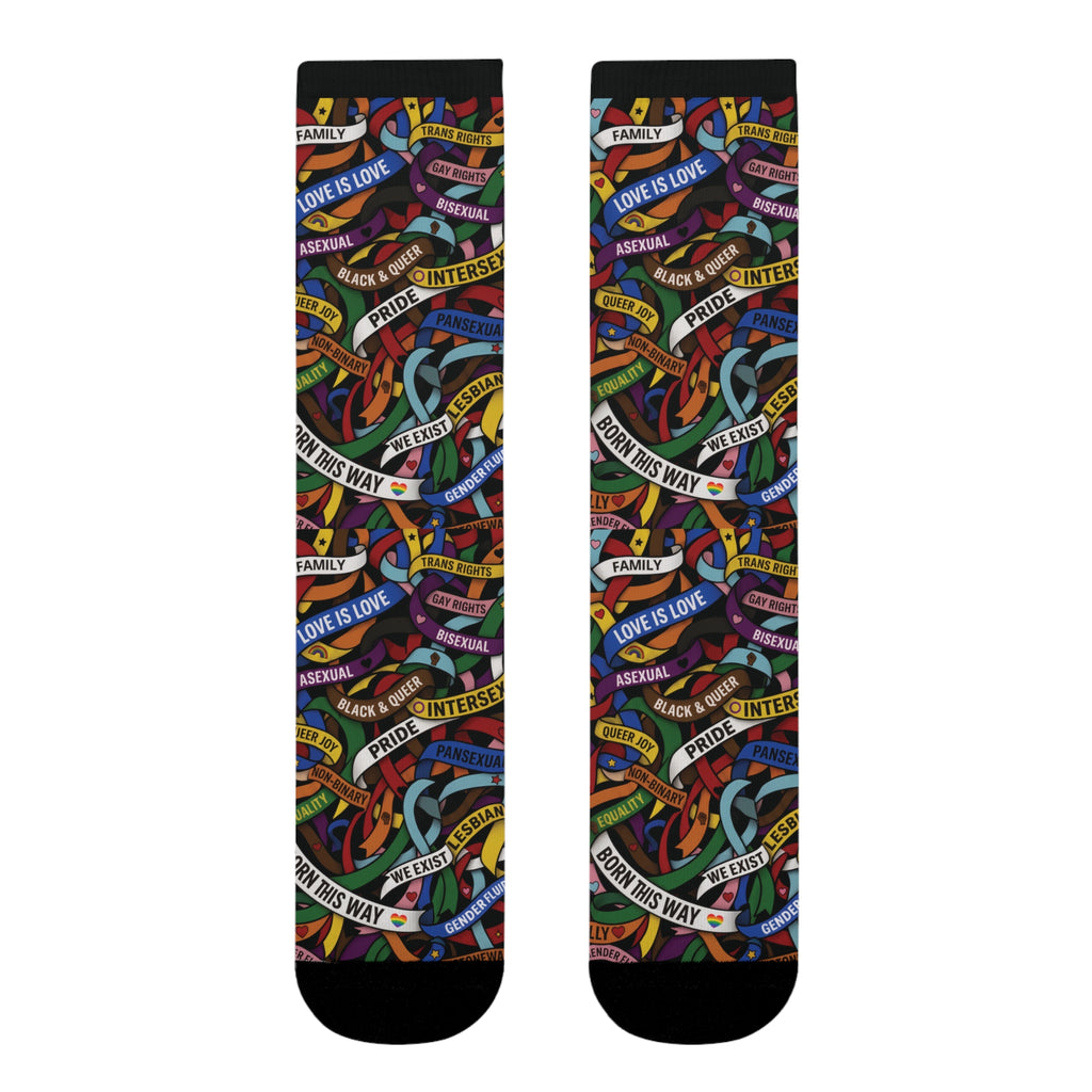 LGBT Flag Ribbon Socks