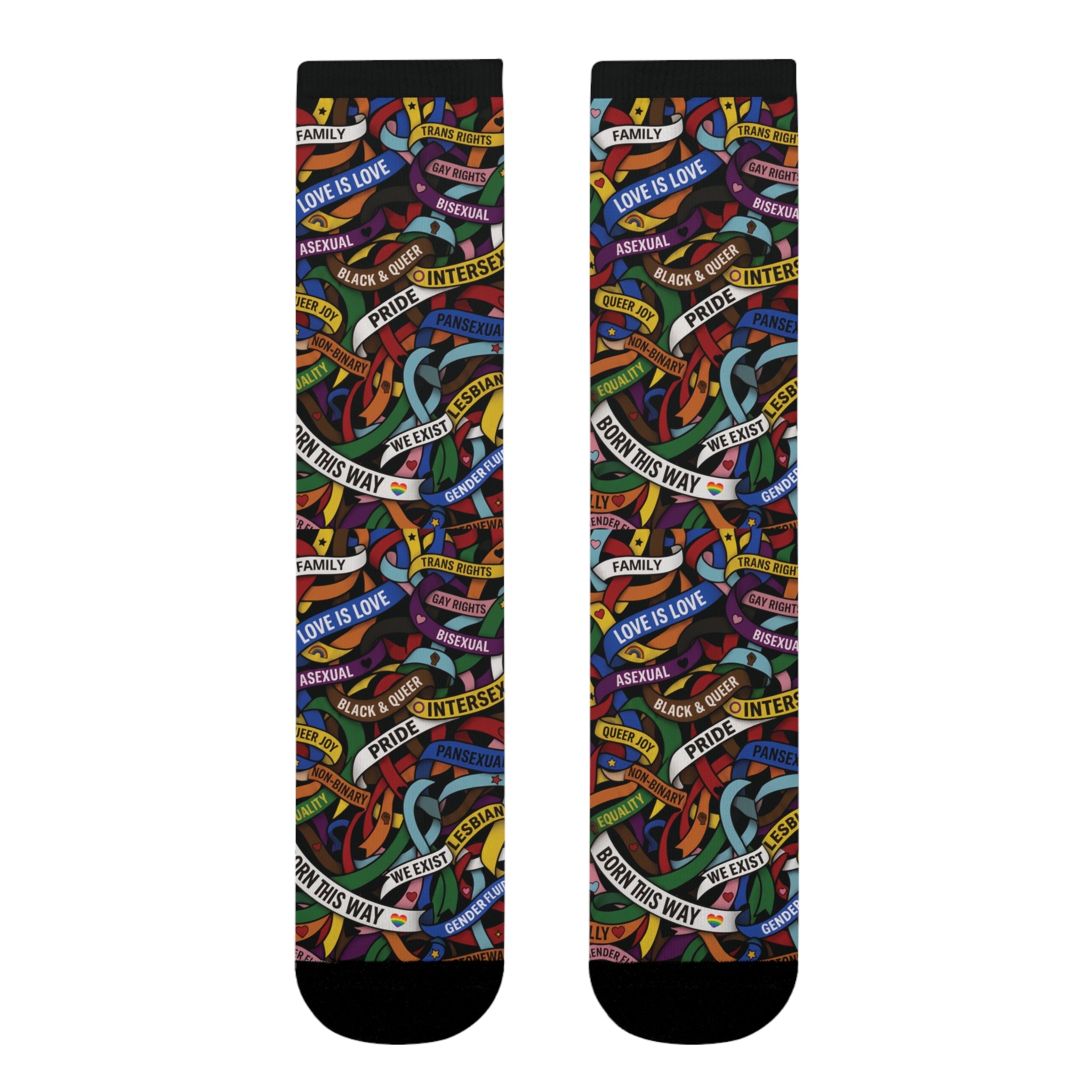 LGBT Flag Ribbon Socks