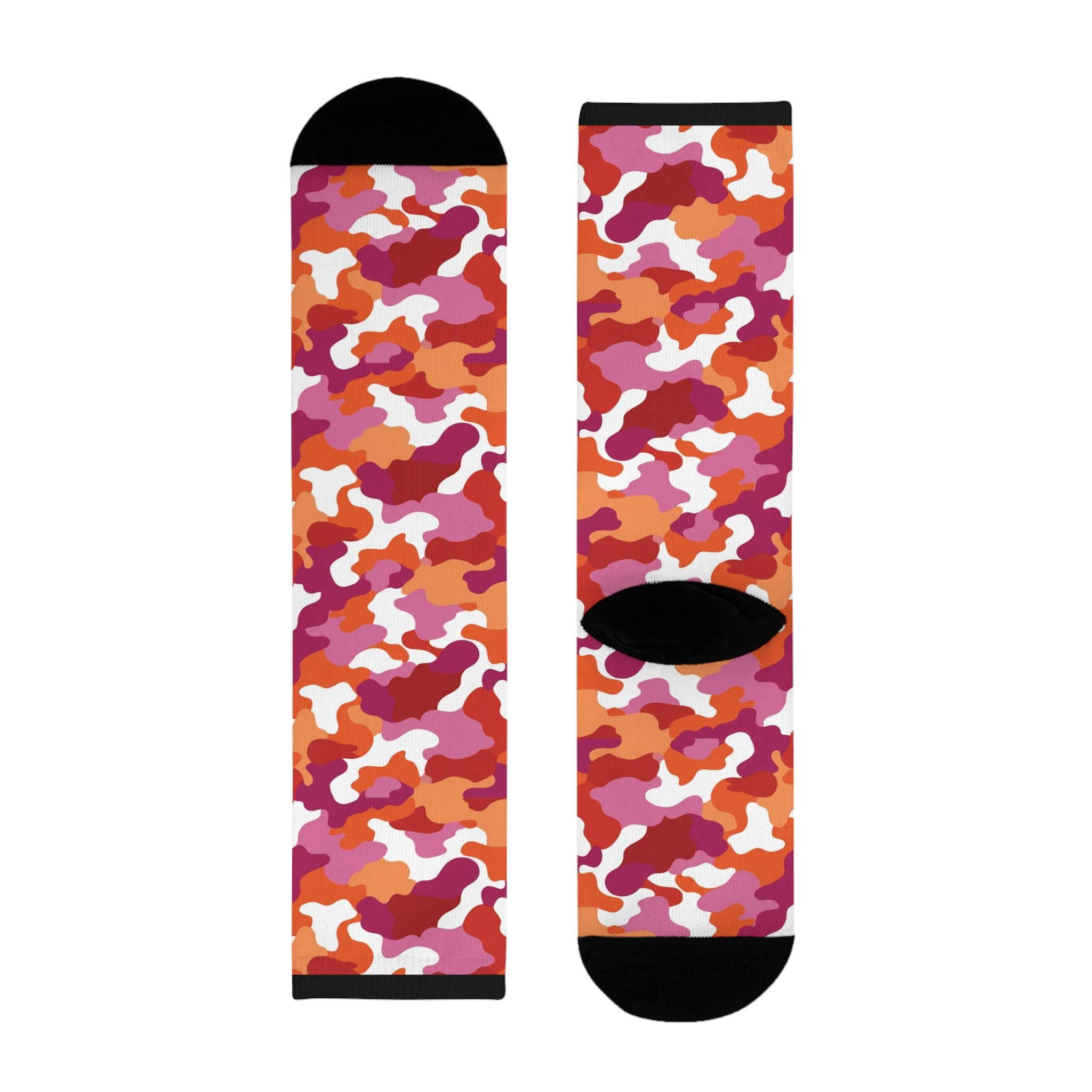Lesbian Flag Camo Socks