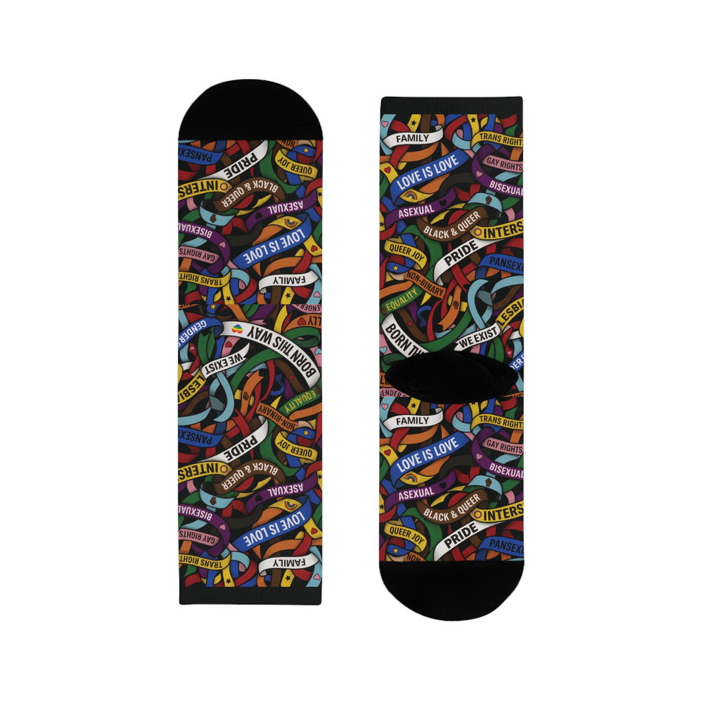 LGBT Flag Ribbon Socks