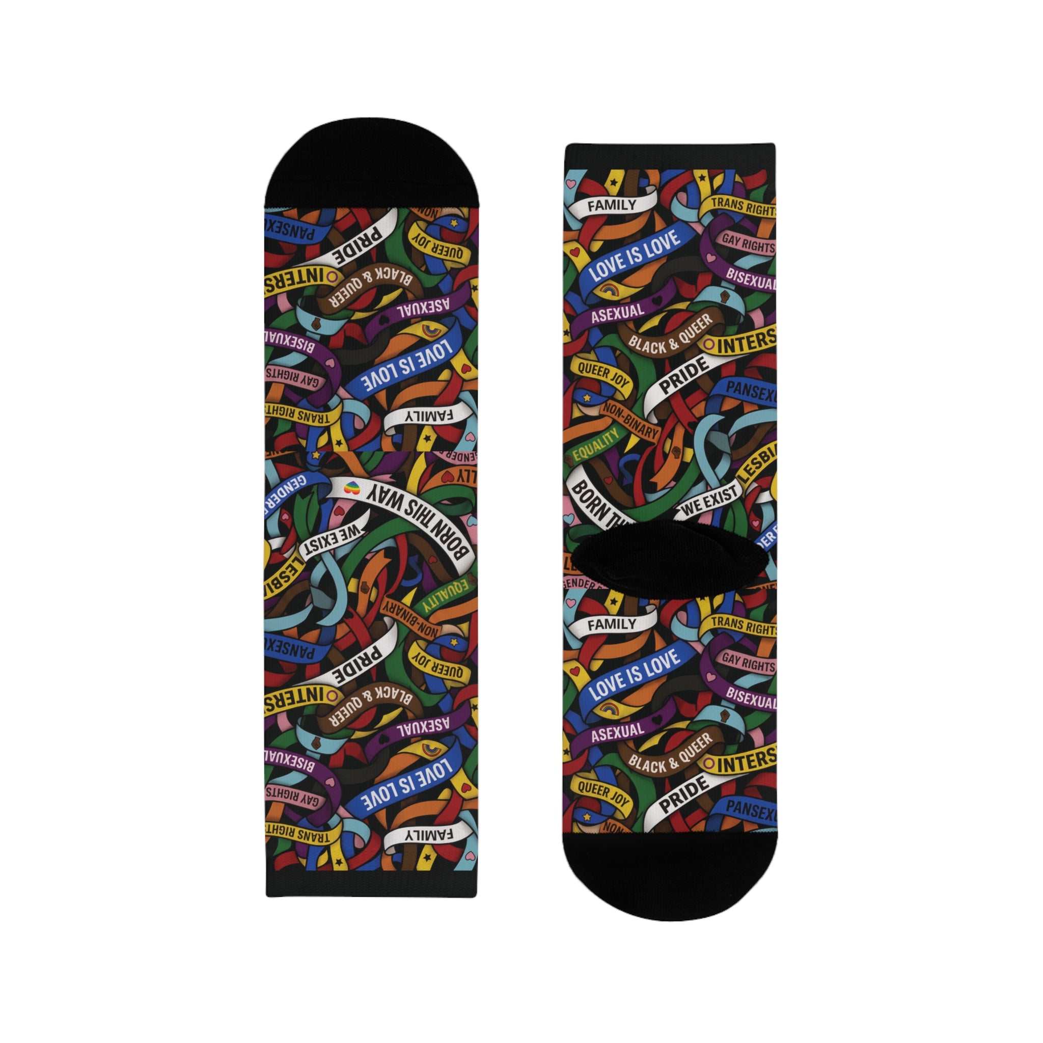 LGBT Flag Ribbon Socks