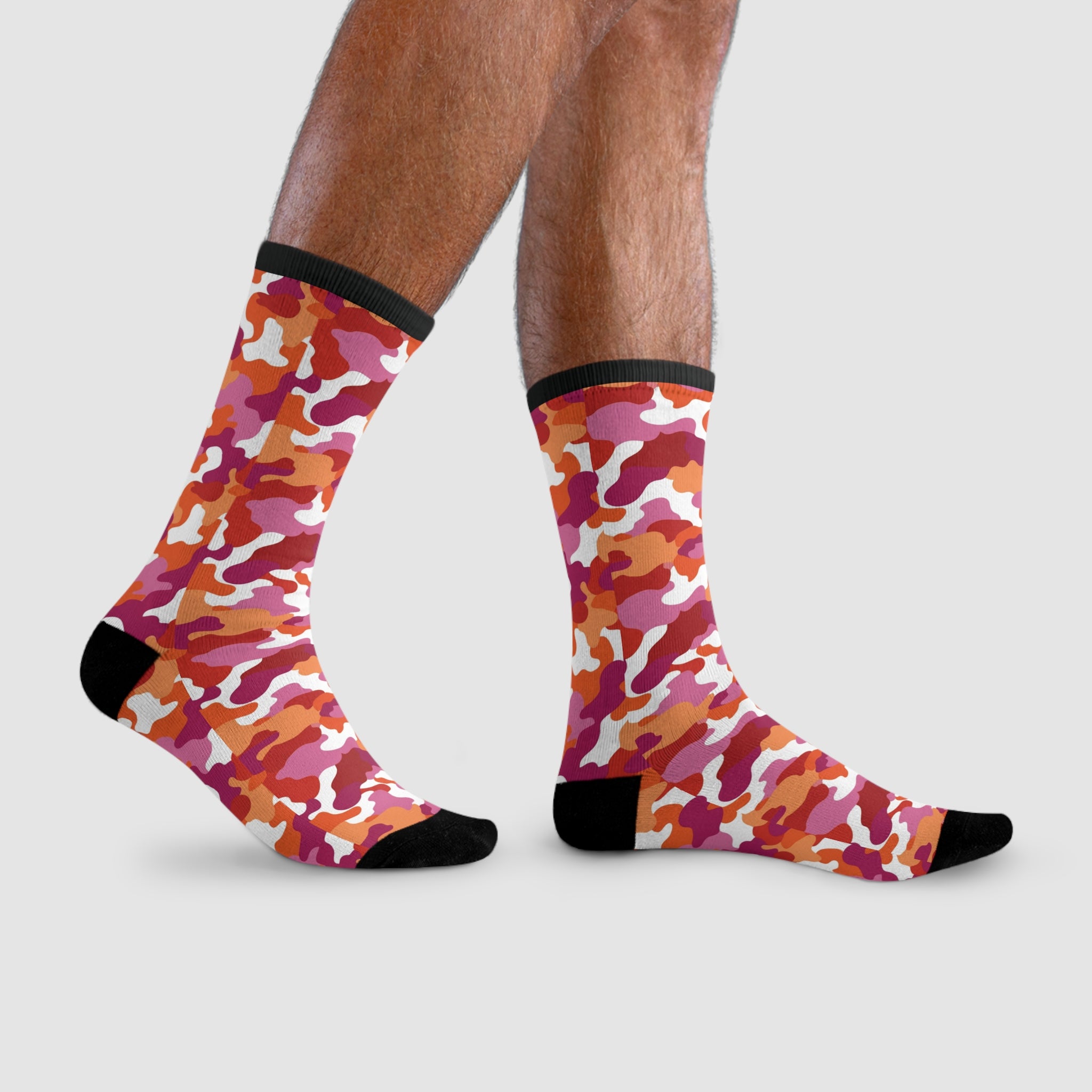 Lesbian Flag Camo Socks