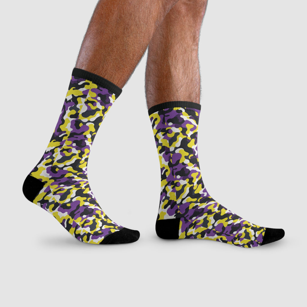 Non Binary Flag Camo Socks
