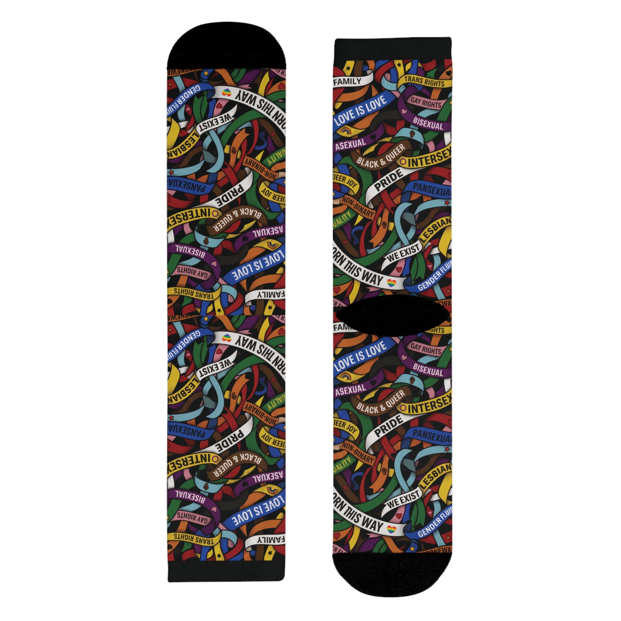 LGBT Flag Ribbon Socks