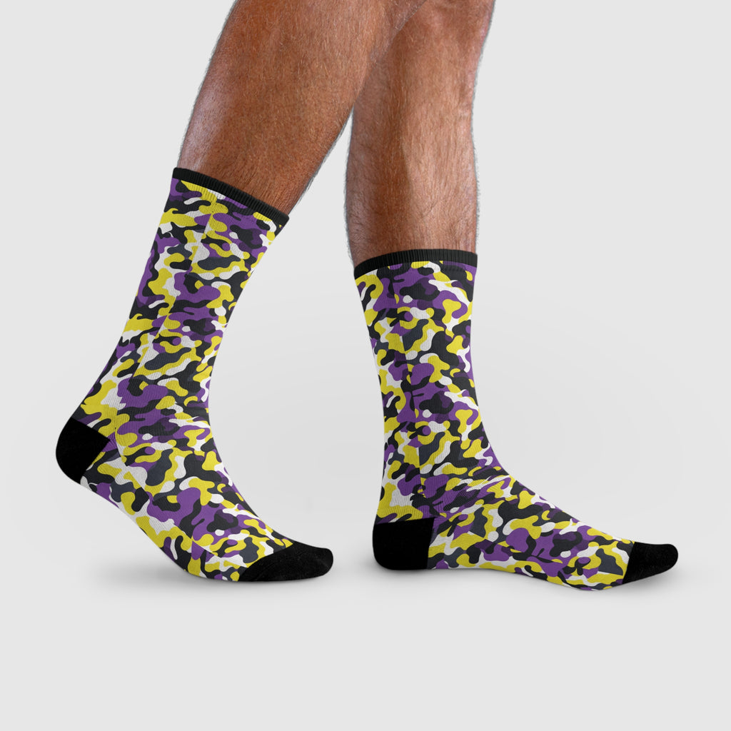 Non Binary Flag Camo Socks