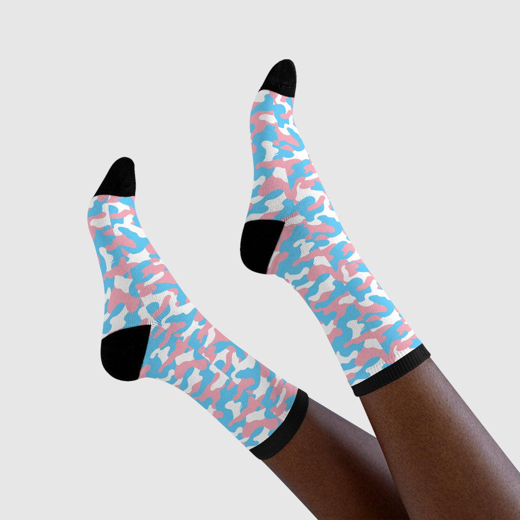 Transgender Flag Camo Socks