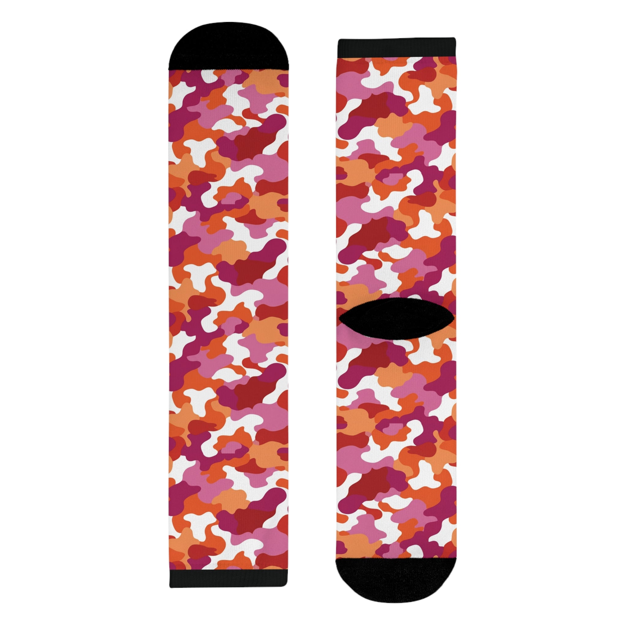 Lesbian Flag Camo Socks