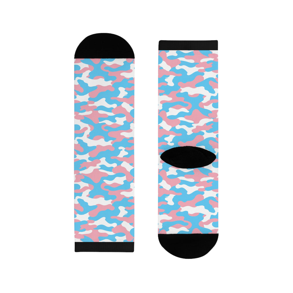 Transgender Flag Camo Socks