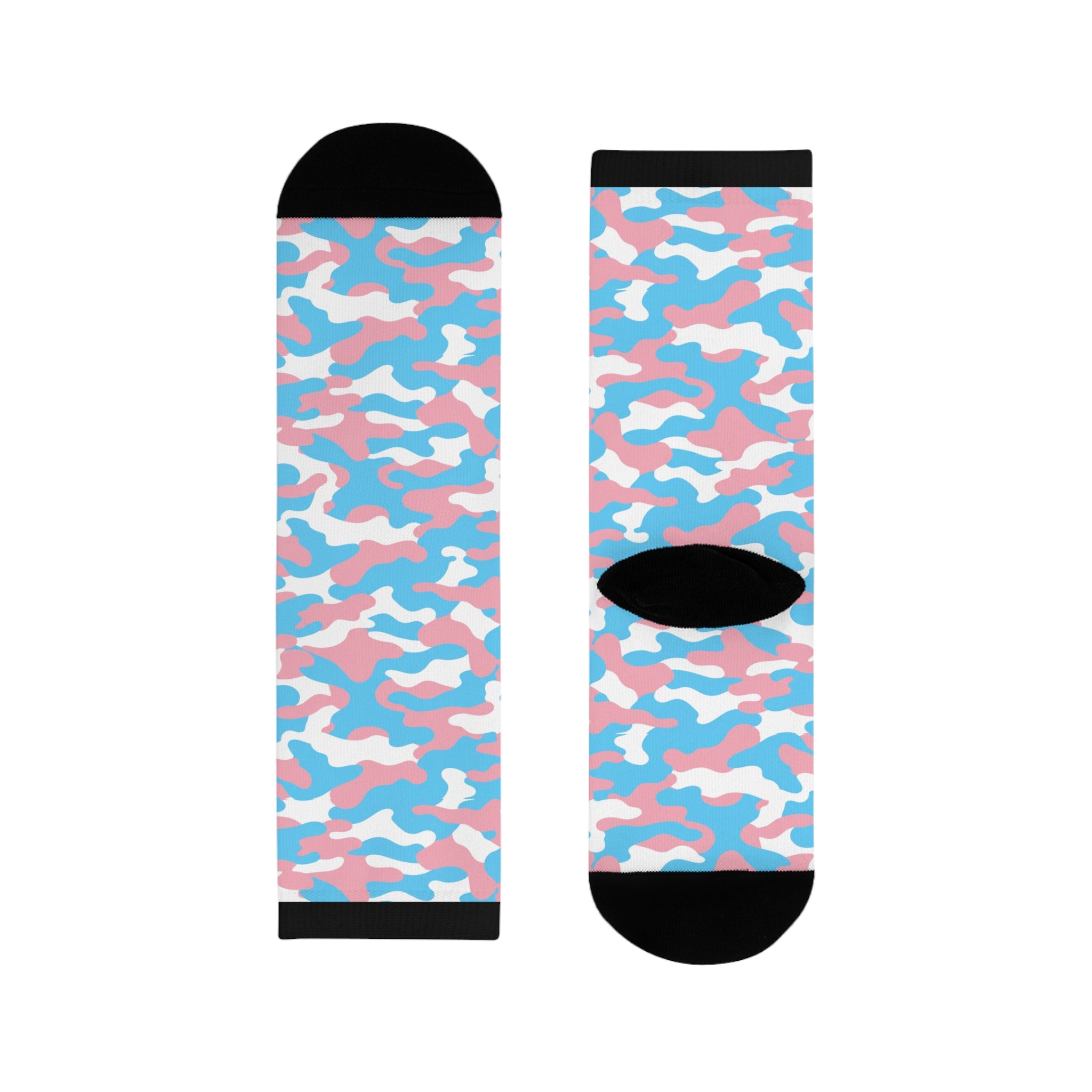 Transgender Flag Camo Socks