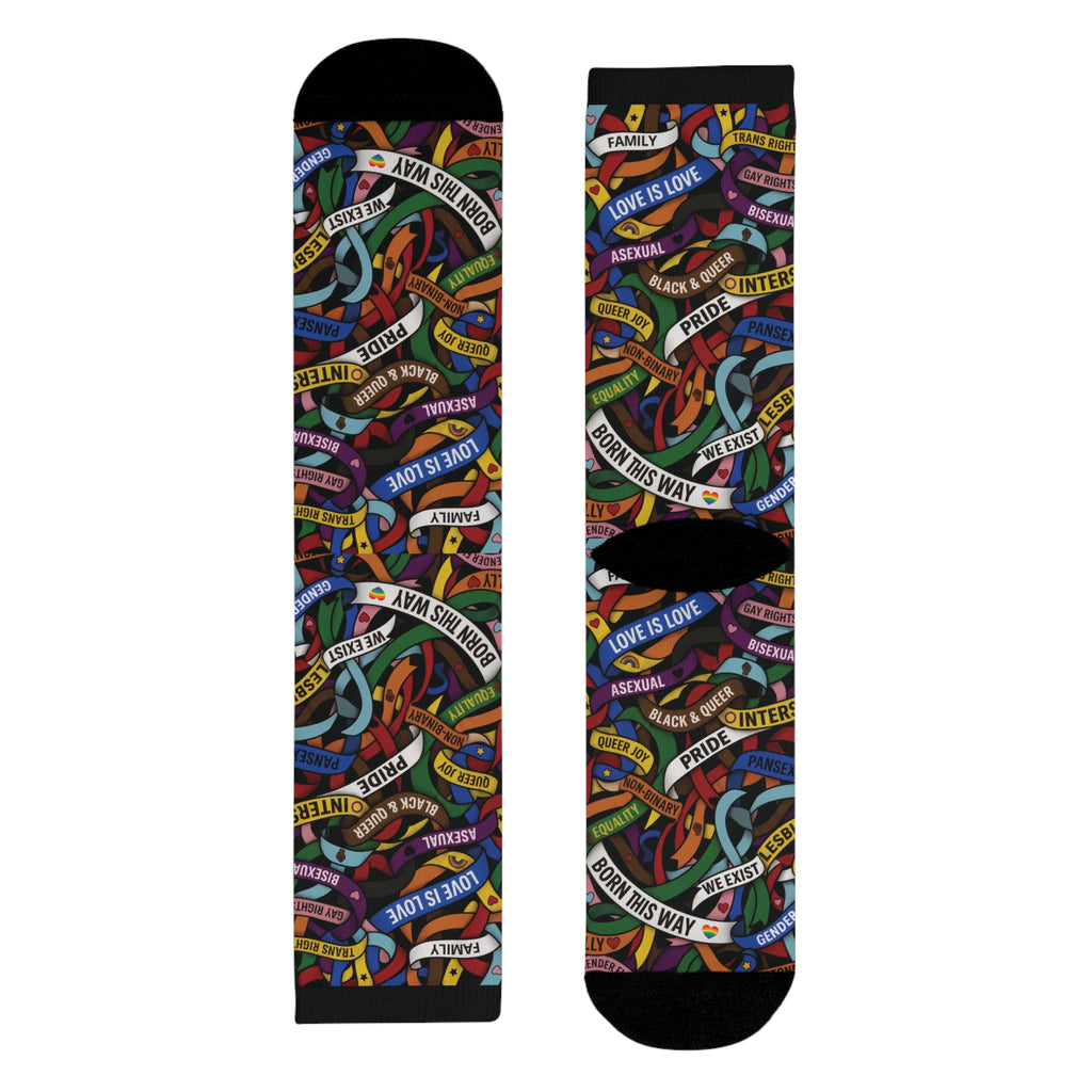 LGBT Flag Ribbon Socks