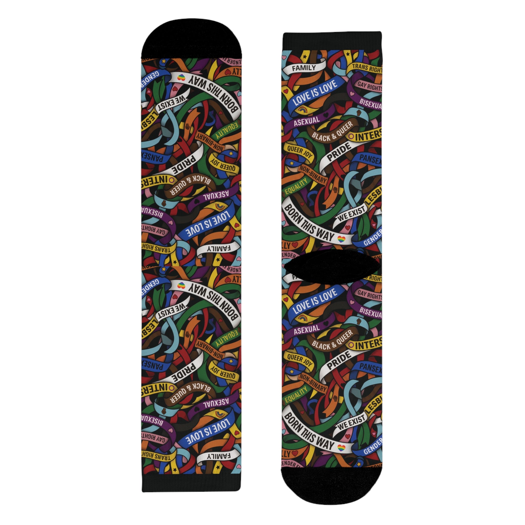 LGBT Flag Ribbon Socks