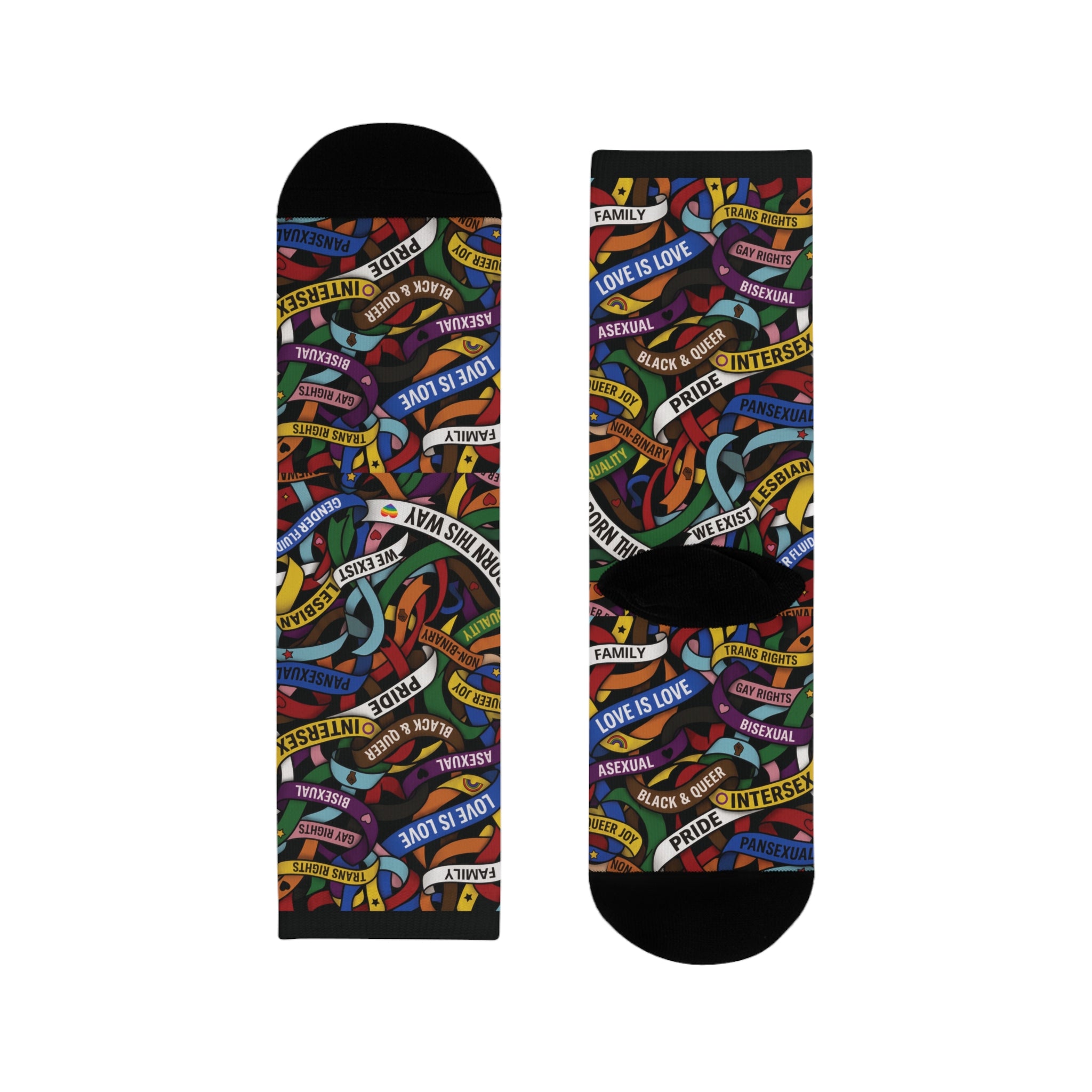 LGBT Flag Ribbon Socks