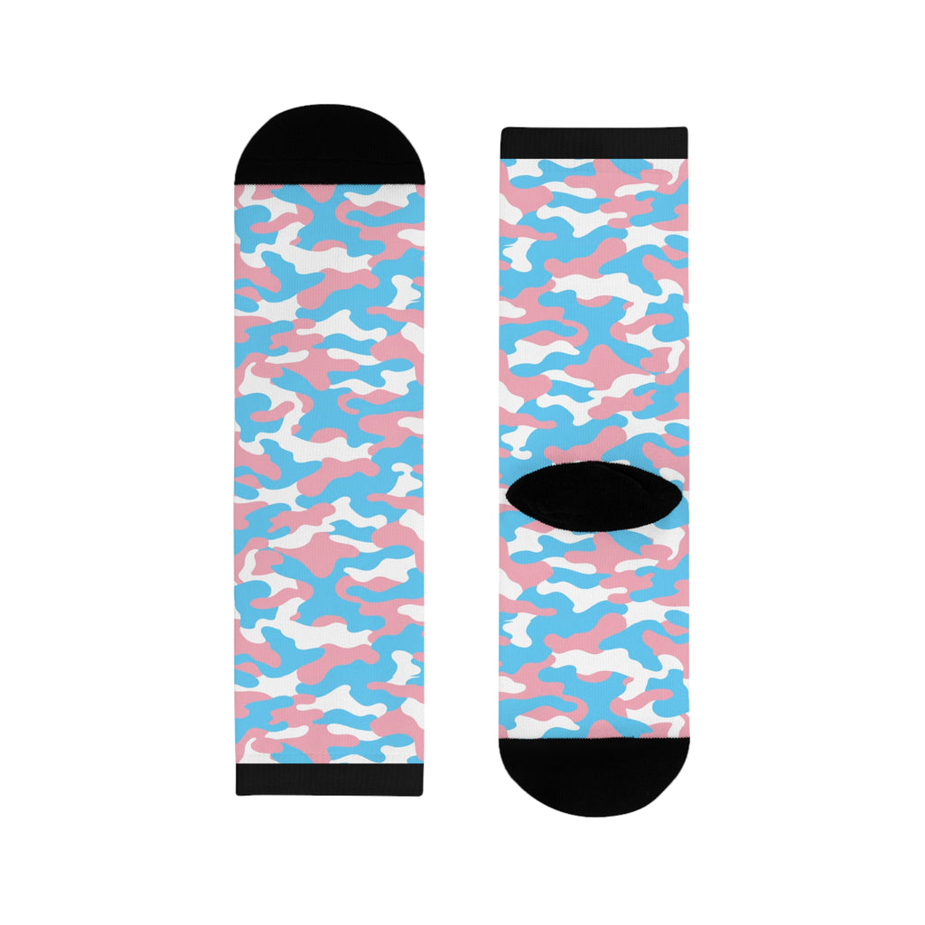 Transgender Flag Camo Socks
