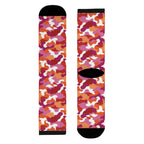 Lesbian Flag Camo Socks