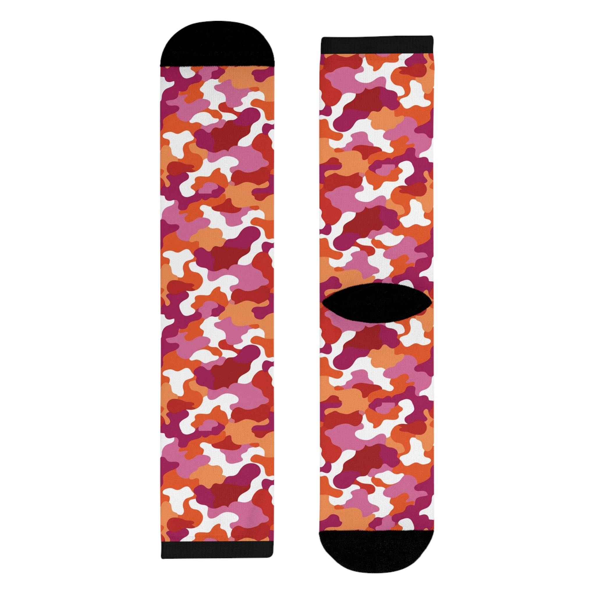 Lesbian Flag Camo Socks