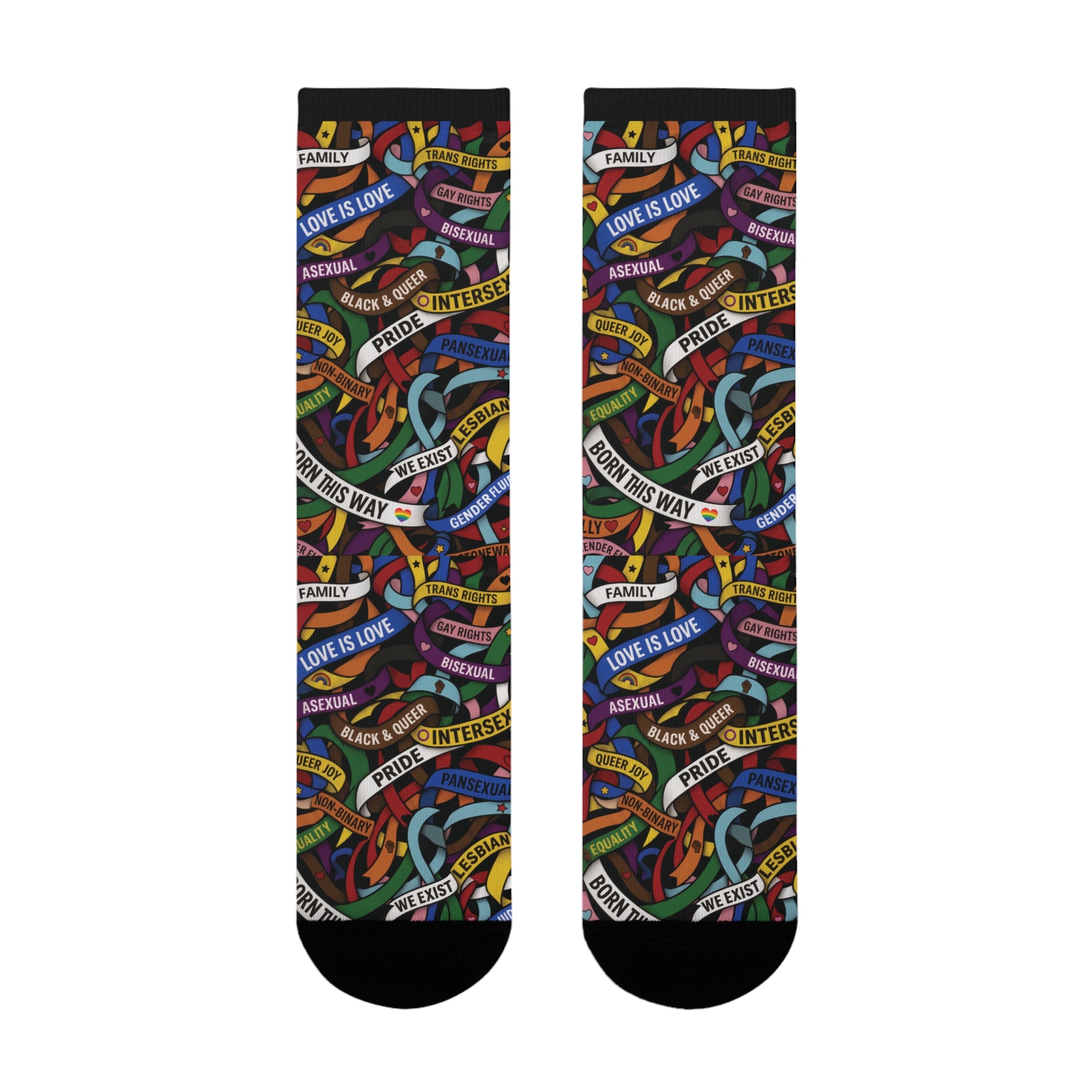 LGBT Flag Ribbon Socks