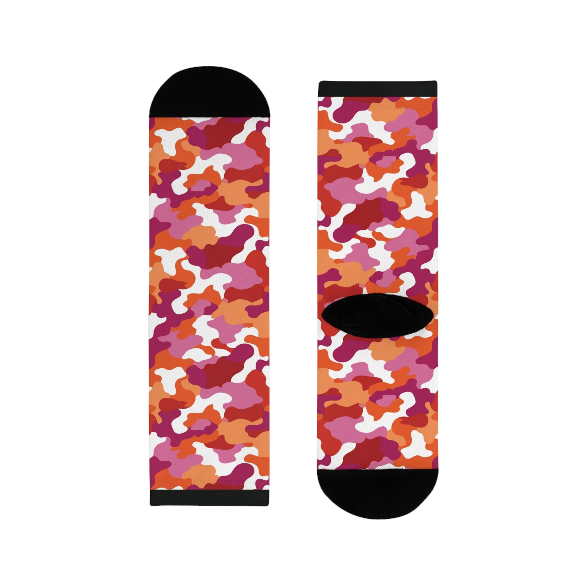 Lesbian Flag Camo Socks