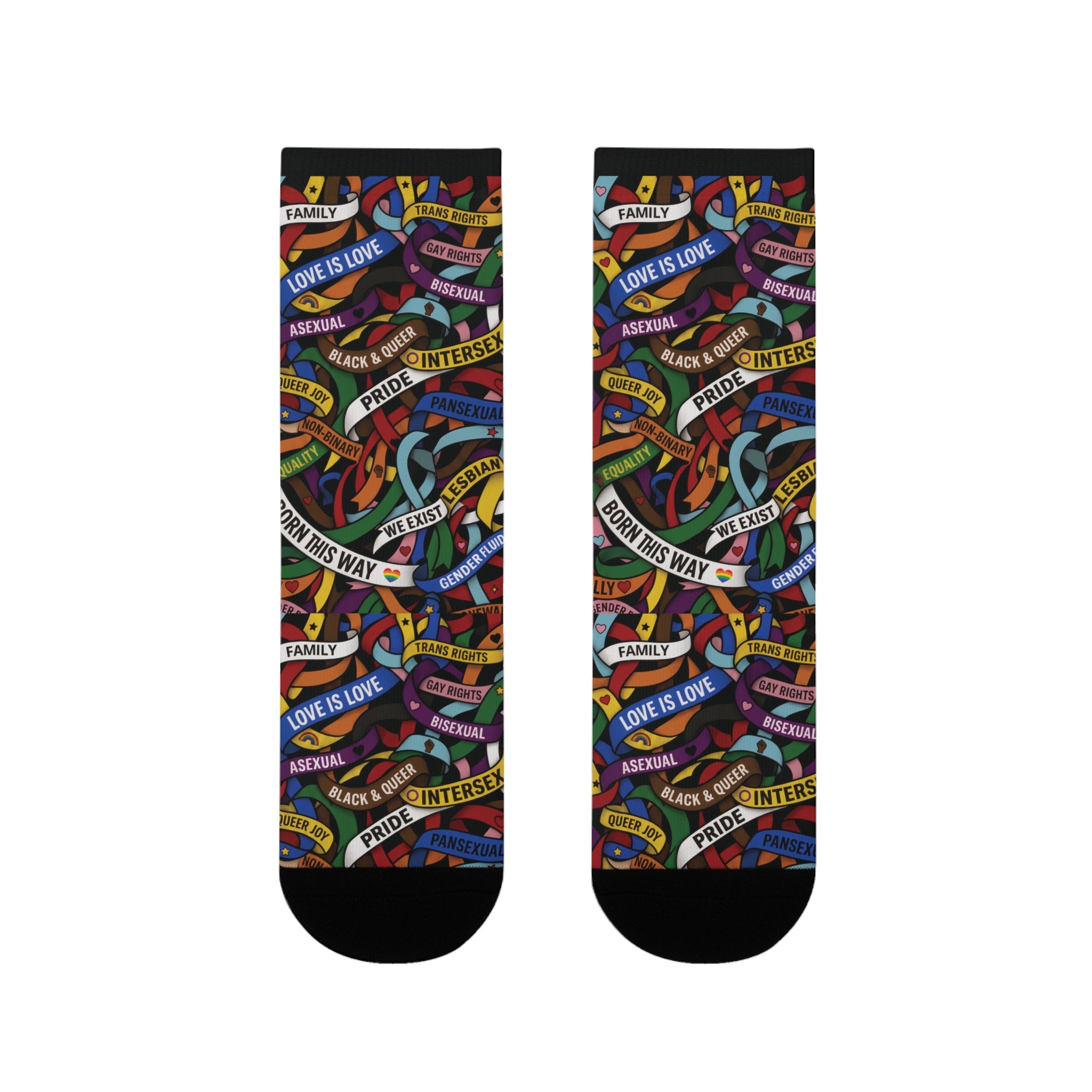LGBT Flag Ribbon Socks