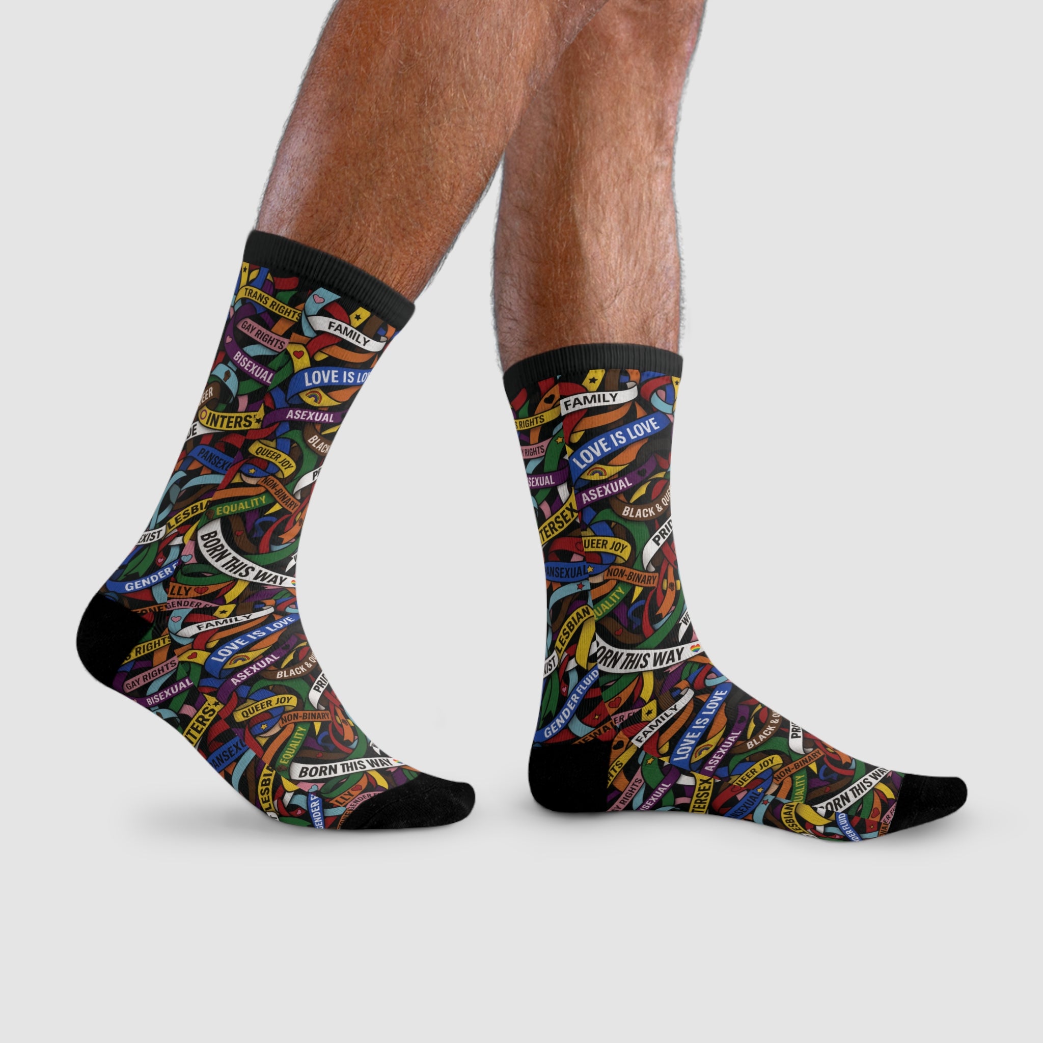 LGBT Flag Ribbon Socks