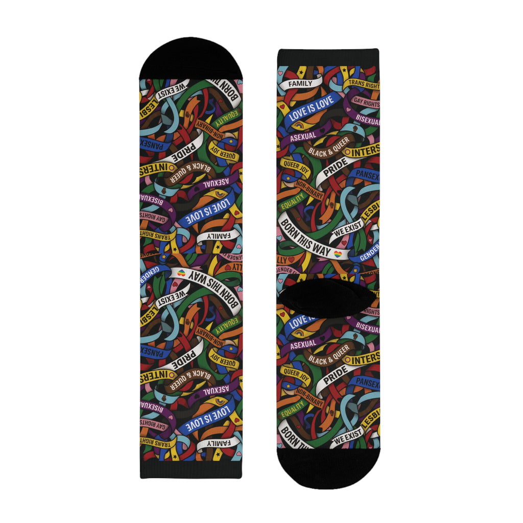 LGBT Flag Ribbon Socks