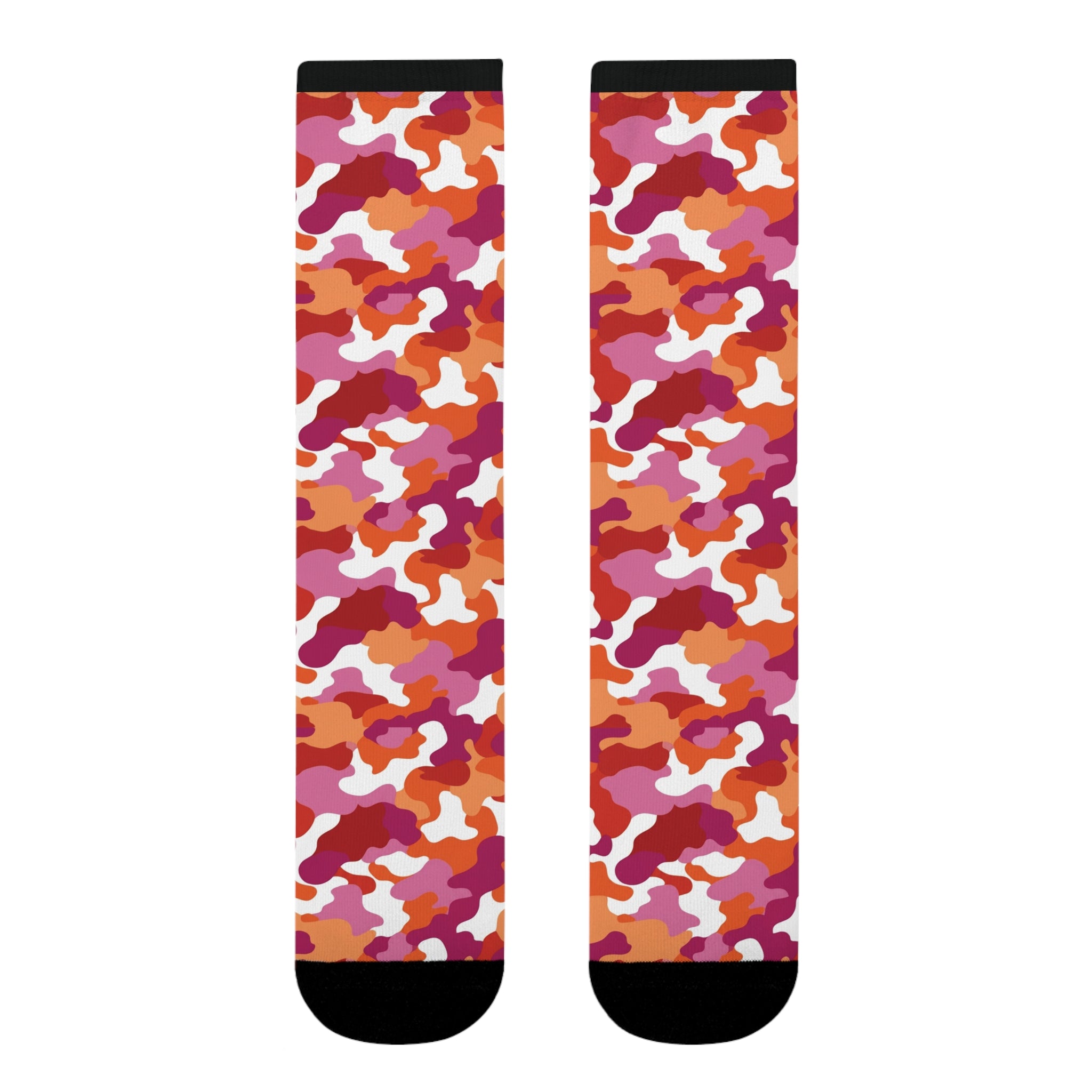 Lesbian Flag Camo Socks