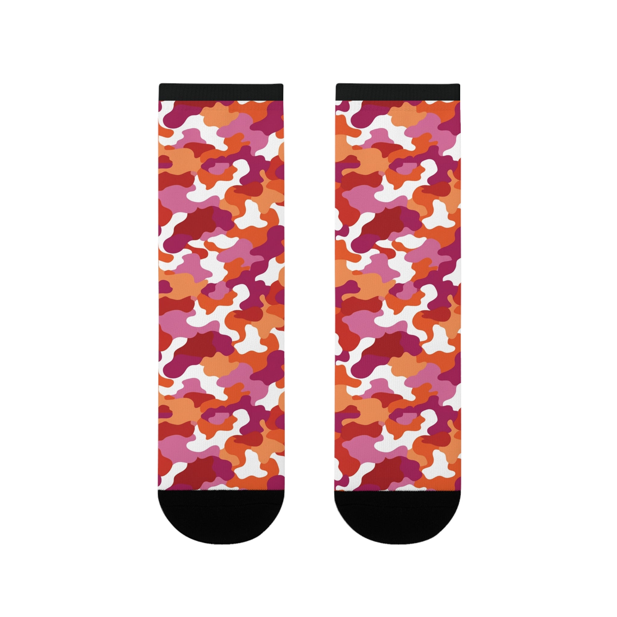 Lesbian Flag Camo Socks