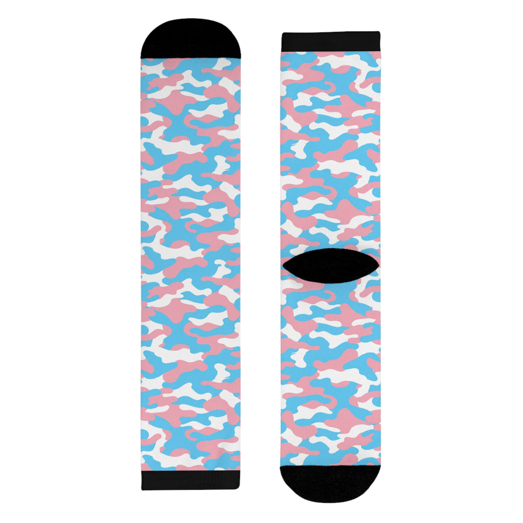 Transgender Flag Camo Socks