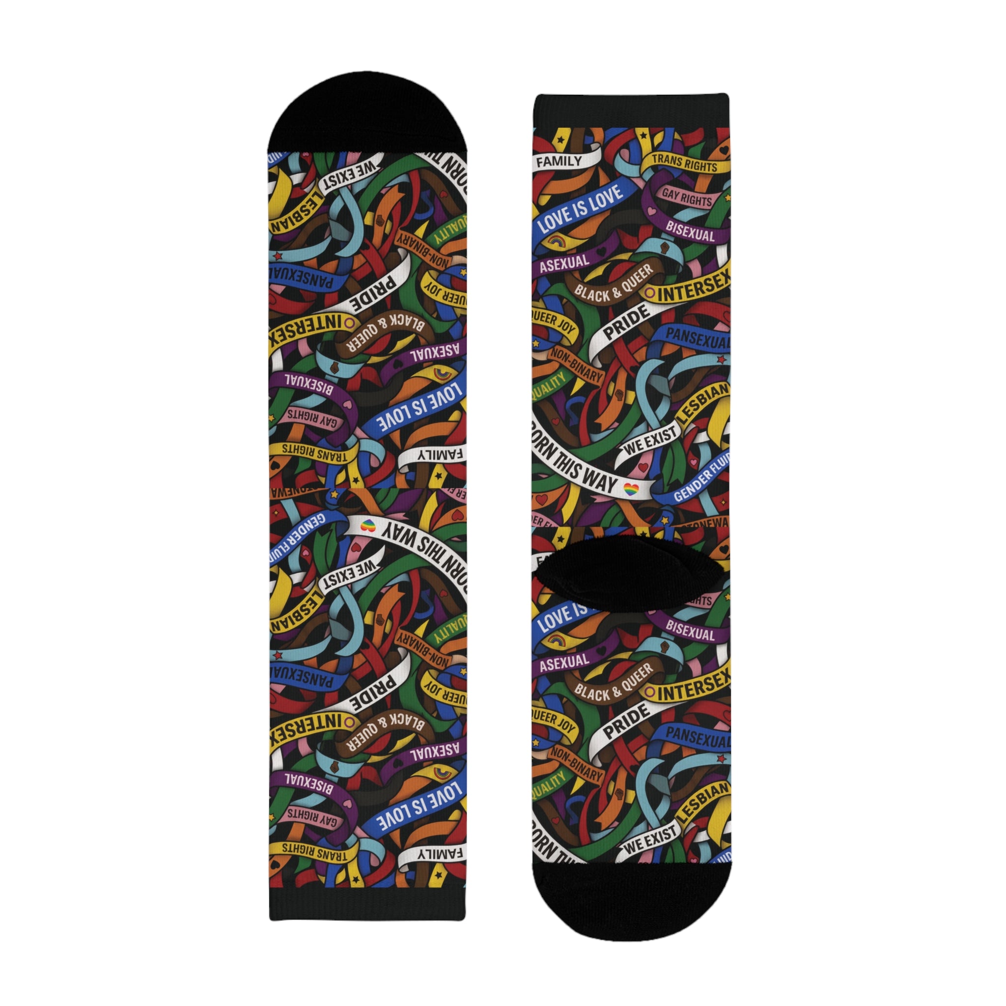 LGBT Flag Ribbon Socks