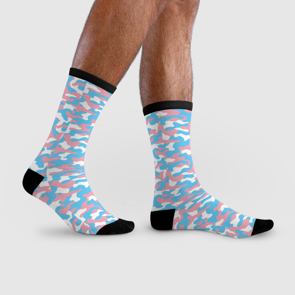 Transgender Flag Camo Socks
